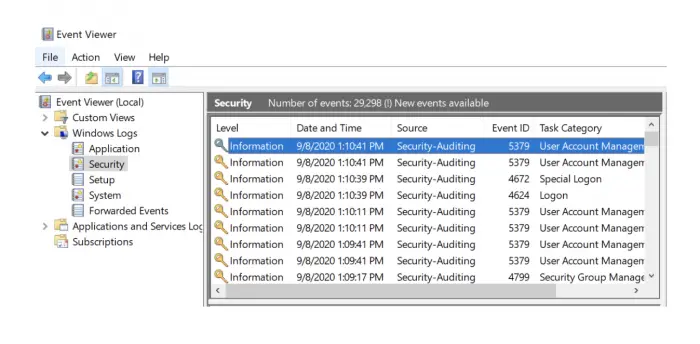 Windows logs