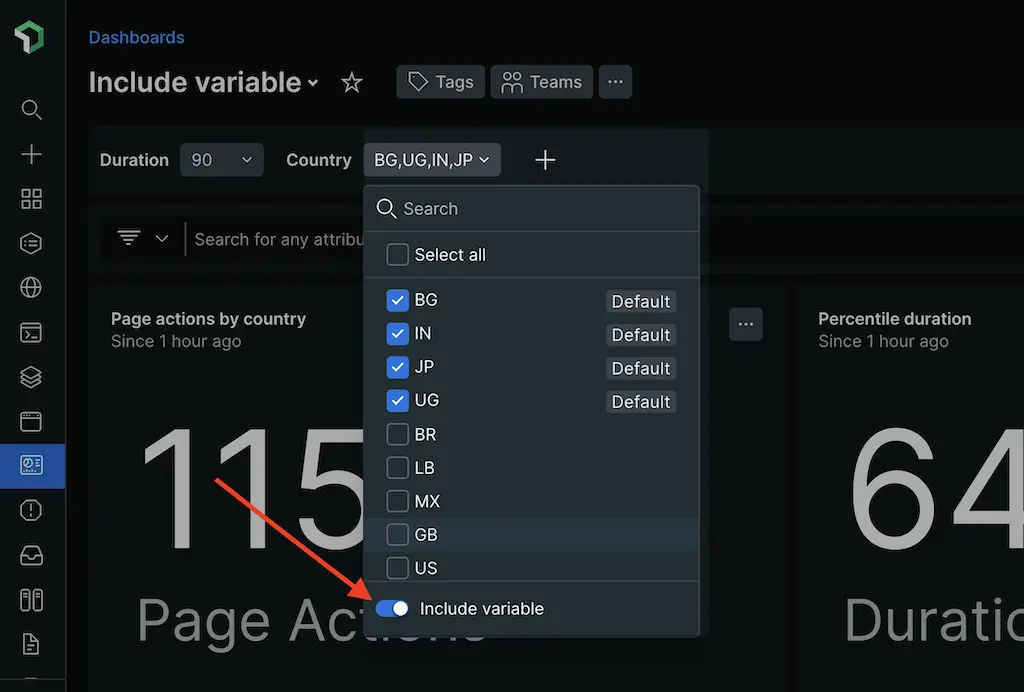 Include variable toggle